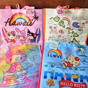 ❣️[NWT] RARE - Hello Kitty Hawaii Shopping Tote Bag -Pack of 4- LIMITED EDITION